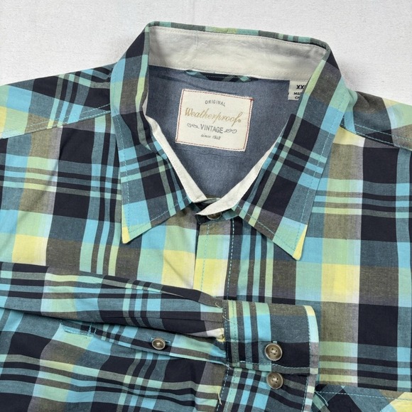 Weatherproof Vintage Men's Plaid Button-Up Shirt Long Sleeve Size XXL - Picture 1 of 9